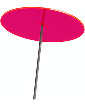 Red Uno Disc Suncatcher size,  inches height and  inches wide.