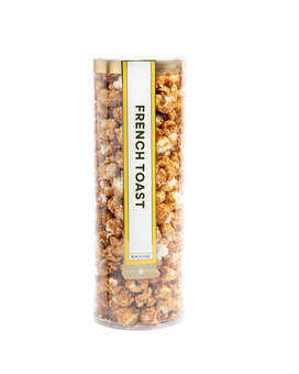 French Toast Caramel Corn size,  inches height and  inches wide.