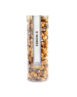 S'mores Caramel Corn size,  inches height and  inches wide.