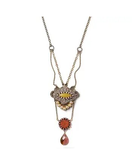 Fruit Drop Statement Necklace size,  inches height and  inches wide.