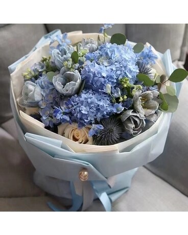 Blue Bouquet Flower Arrangement