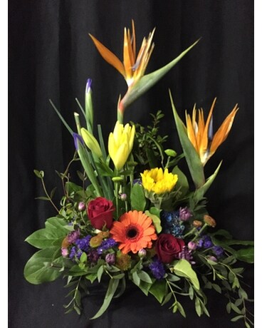 Bird of paradise & Iris Flower Arrangement