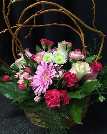 Spring Breeze Basket all around Flower Arrangement