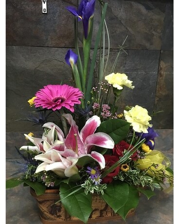 Spring Basket Flower Arrangement