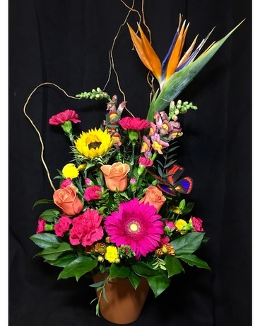 Tropical Bright & Fun Flower Arrangement