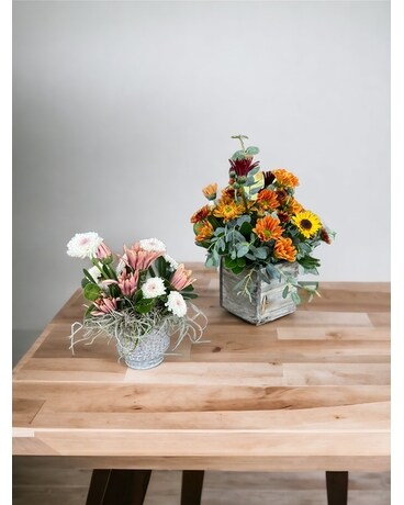 Designer's Choice-Fall Desktop Mini Flower Arrangement