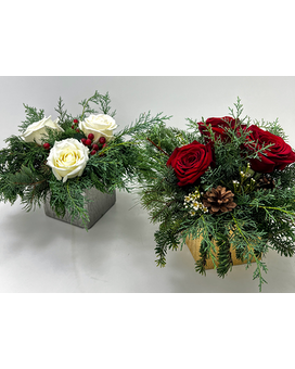 Classic Holiday Centerpiece Flower Arrangement