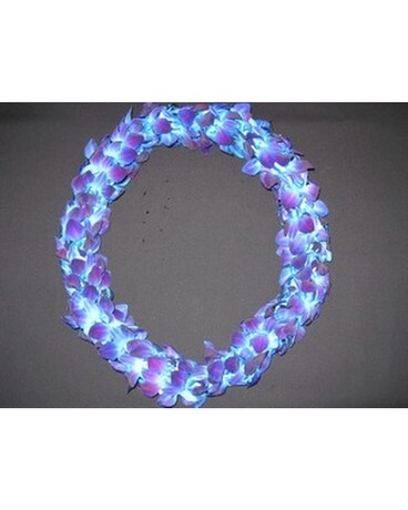 Double Blue Orchid Lei #4 Flower Arrangement