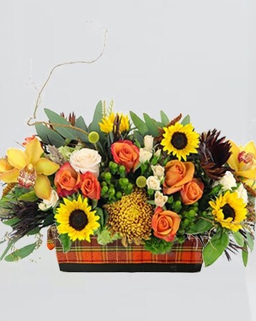 Autumn Abundance Table Centerpiece Flower Arrangement