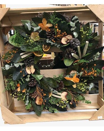 Citrus Wreath Flower Arrangement