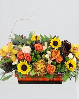 Autumn Abundance Table Centerpiece Flower Arrangement
