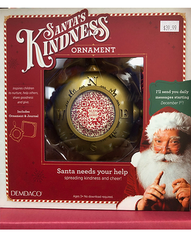 Santa Kindness Ornament Flower Arrangement