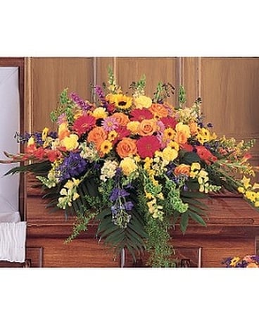 Celebration of Life Casket Spray Flower Arrangement