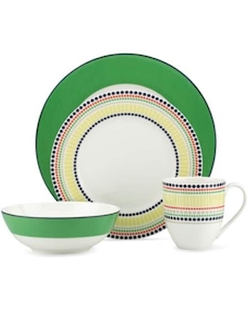 Kate Spade New York Hopscotch Drive Green 4 Piece Place Setting Chicago Flower