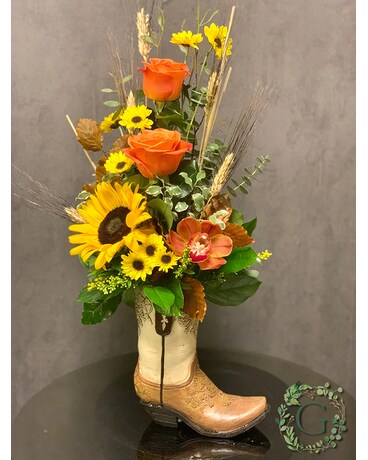 Boot Scootin' Flower Arrangement