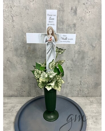 Walk with Us Angel Solar Cross Placement Specialty Arrangement