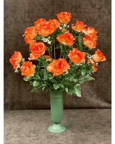 Silk Rose Placement (Other Colors Available) Sympathy Arrangement