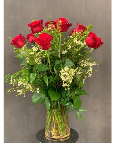 One Dozen Roses Flower Arrangement
