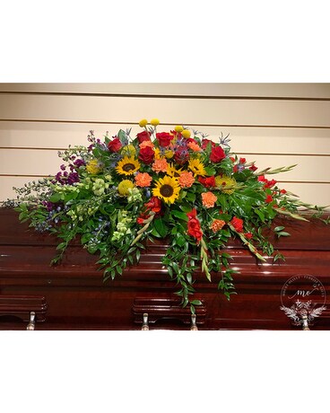 Colors of Summer Casket Spray Funeral Casket Spray Flowers