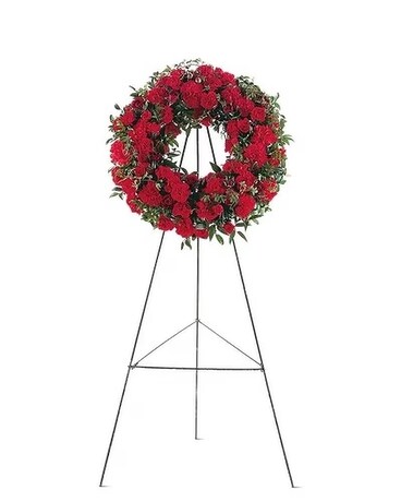 Red Regards Wreath Flower Arrangement