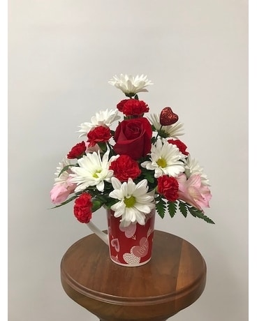 Valentine Mug Arrangement Flower Arrangement