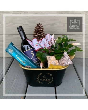 Christmas Wine for One - Red Gift Basket