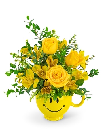 Send A Smile Mug Flower Arrangement