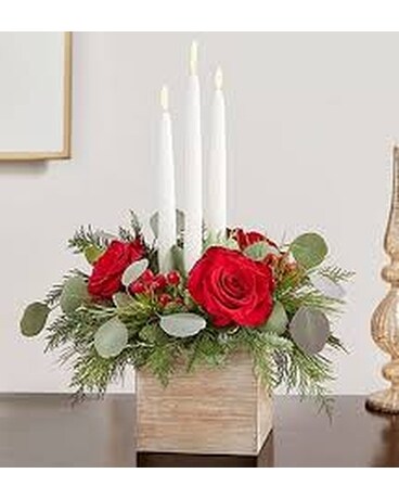 Christmas Rose Centerpiece Flower Arrangement