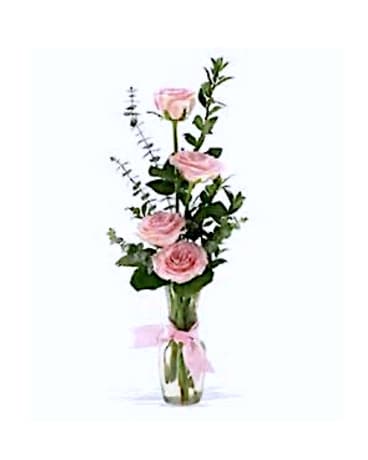 4 Rose Bud Vase Flower Arrangement