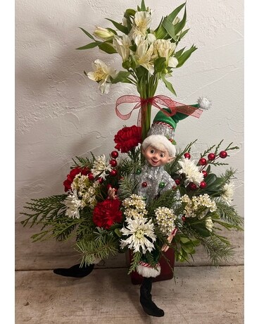 Evergreen Christmas Flower Arrangement