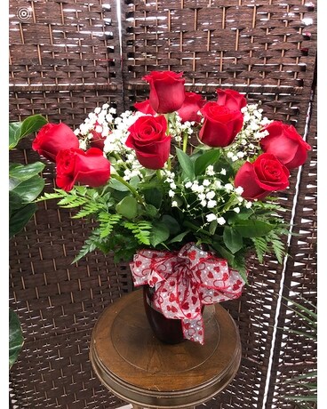 1/2 Red Roses Flower Arrangement