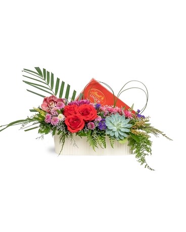 Yours Truly (With Chocolates) Flower Arrangement