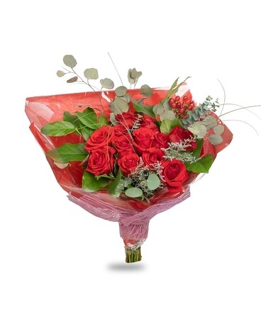 Dozen Roses Flower Arrangement
