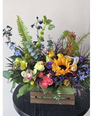 Autumn Crate Flower Arrangement