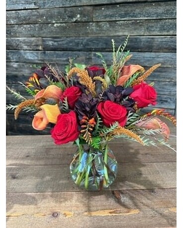 Fiery Fall Romance Flower Arrangement