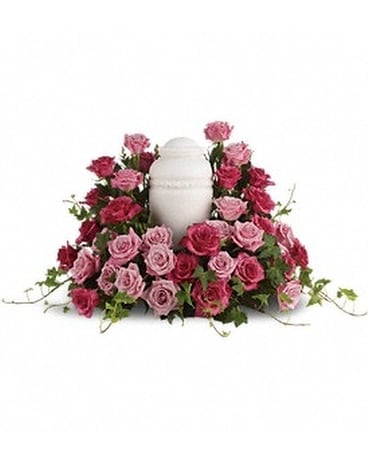 Bed of Pink Roses Flower Arrangement