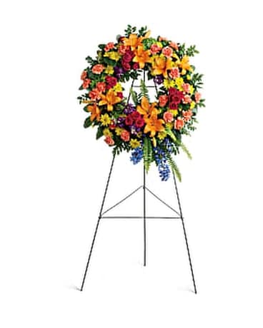 Colorful Serenity Wreath Flower Arrangement