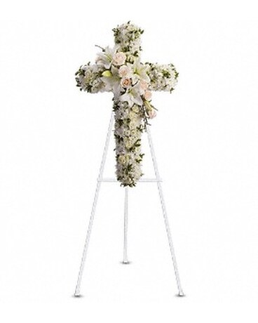 Divine Light Cross Flower Arrangement