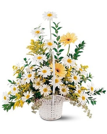 Drop of Sunshine Basket Flower Arrangement