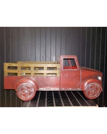 Large red Antique Truck Dish Garden Plant