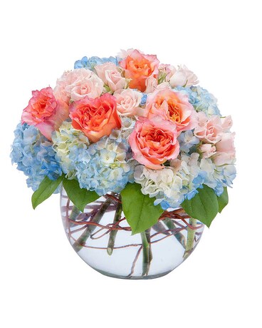 Peaches and Dreamy Flower Arrangement