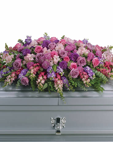 Lavender Casket Spray Flower Arrangement