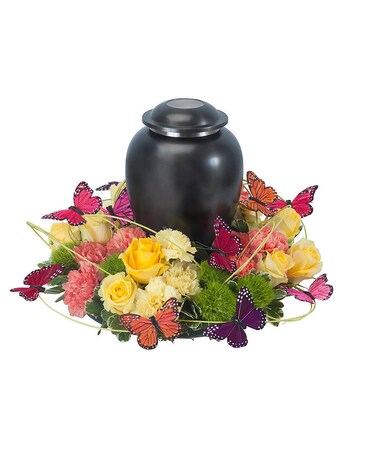 Beautiful Butterfly Surround Flower Arrangement