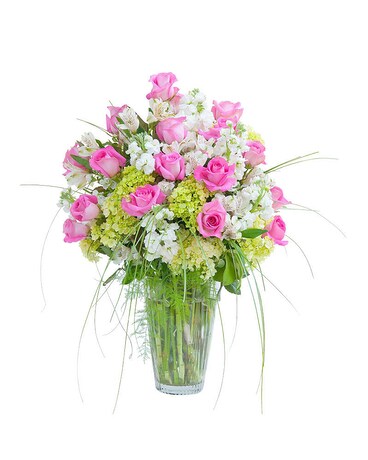 Pink and White Elegance Vase Flower Arrangement