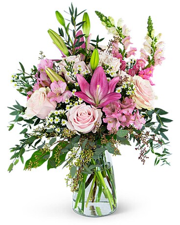 Serene Pink Meadow Flower Arrangement