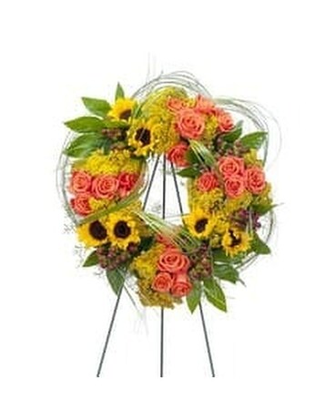 Heaven's Sunset Wreath Flower Arrangement