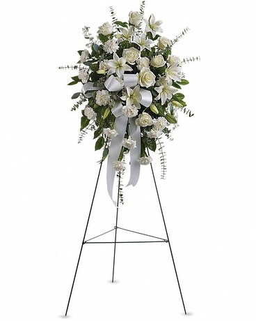 Sentiments Of Serenity Standing Spray Flower Arrangement