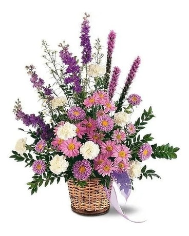 Lavender Reminder Basket Flower Arrangement