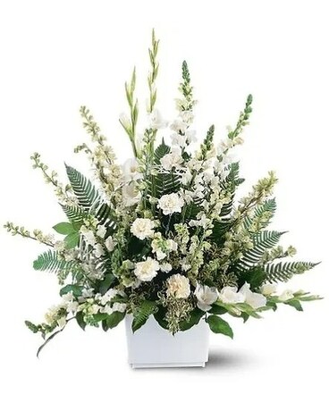 White Expressions Basket Flower Arrangement