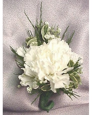 White Carnation Boutonniere Boutonniere